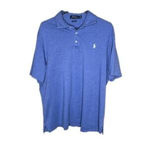 Ralph Lauren Mens Classic Fit Blue Size Large Polo White Pony